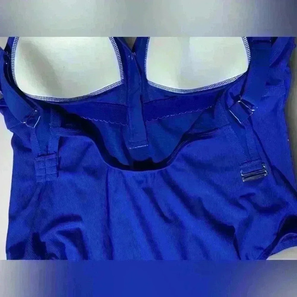 Womens Blue One Piece Swimsuit Size 20W Adjustable Straps by Xhilaration - Picture 6 of 8